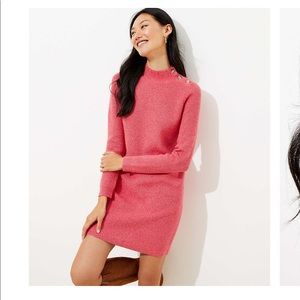 NWT LOFT Ribbed Button Sweater Dress!